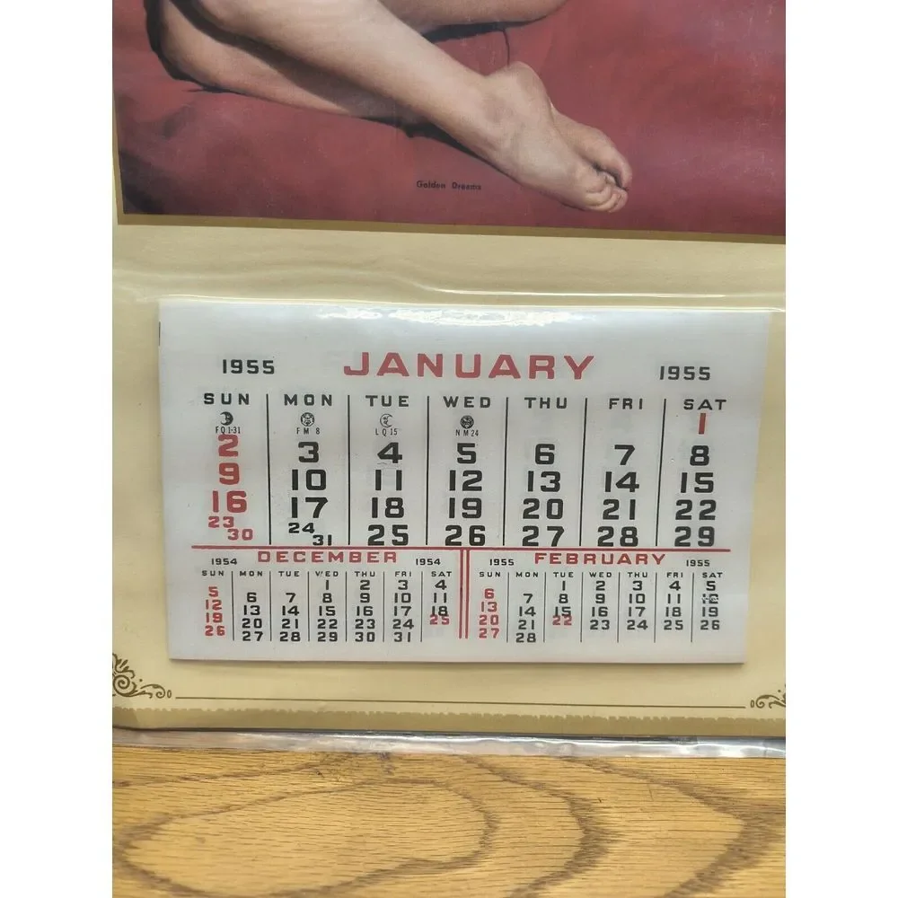 1955 MARILYN MONROE CALENDAR GOLDEN‎ DREAMS POSED In Protection Sleeve
